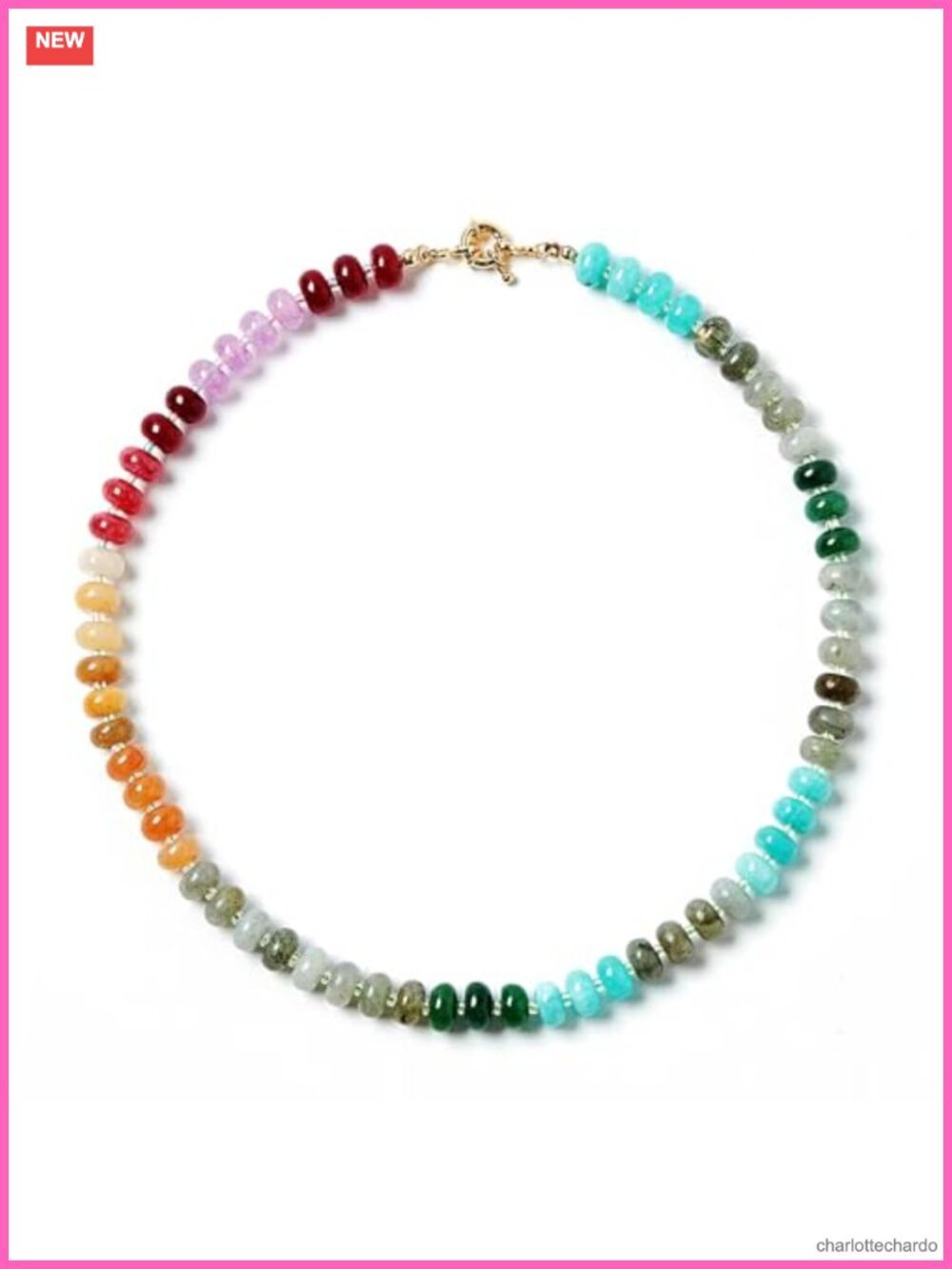 Handmade Natural Stone Beaded Boho Choker Necklace for Women, Gemstone